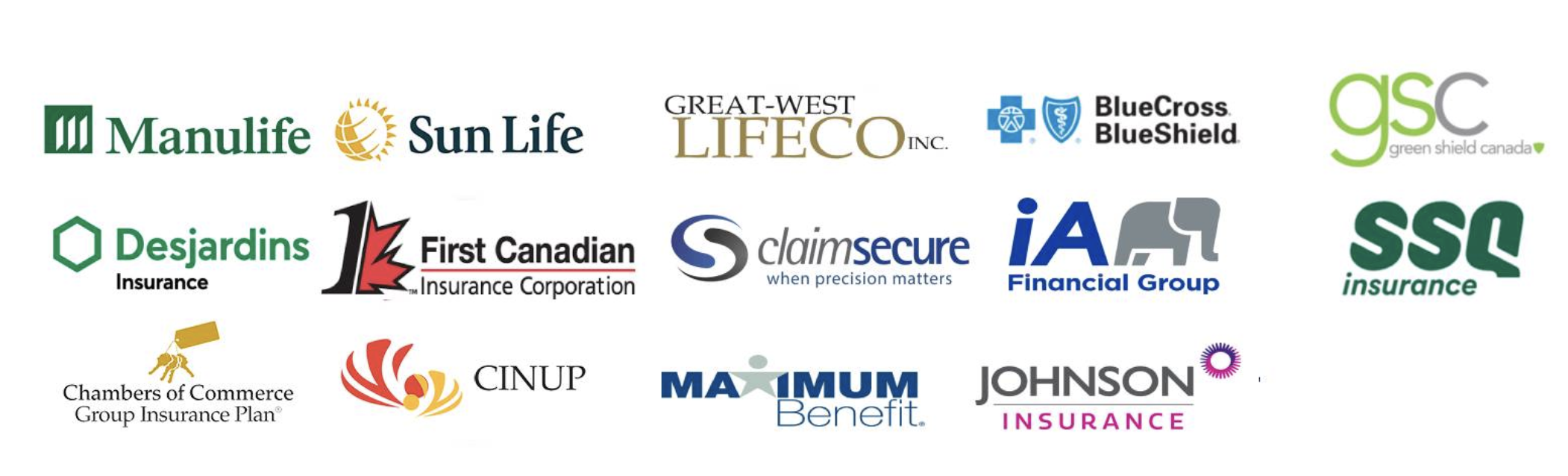 Insurance companies we bill to